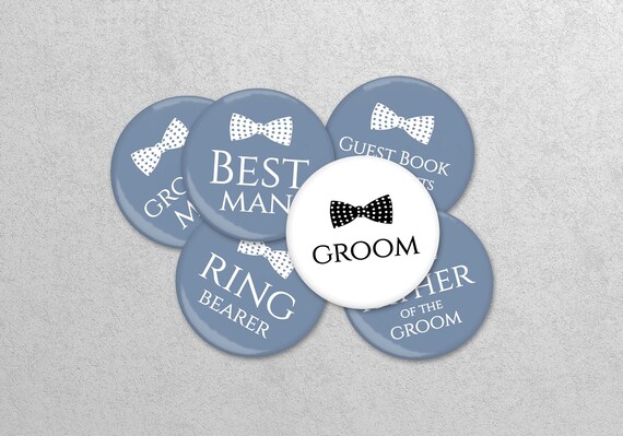 Wedding Party Name Pins, Bachelorette Groom Groomsman Best Man, Stag Night Badges, Proposal Gift, Magnet Opener Favors, Pinback Button E3