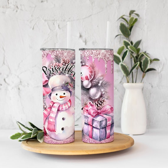 Christmas gift, Best Friend, Mom, Bridal Shower, Personalized Name Tumbler, Snowman Tumbler, Winter Wedding, Baby Shower T241