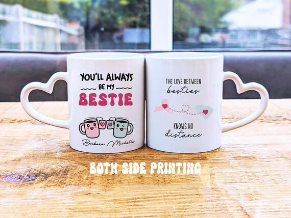 The love between besties Knows no distance, Long Distance State To State Mug, Bridal Shower Birthday, Co worker retirement moving gift G513