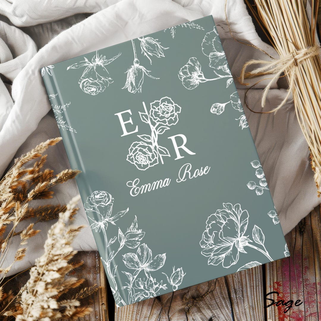 Example Journal With Initals Custom Journal With Name & Initials – Vintage Cottagecore Rose ...