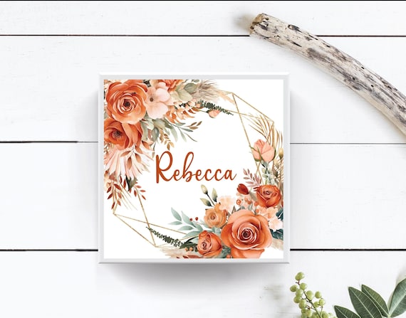 Terracotta Rose Bridesmaid Gift Box, Bachelorette Party, Bridal Shower, Bridesmaid Proposal, Autumn Wedding Favor Empty Gift Box B235
