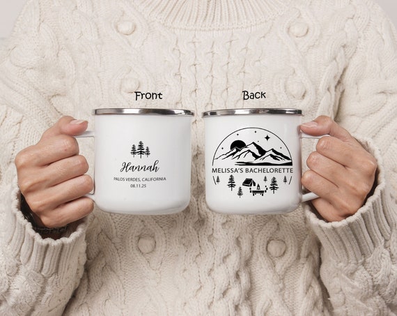 Bachelorette Party Cup, Engagement Anniversary Bridal Party Gift, Mountain Camping Mug, Bridesmaid Proposal, Wedding favors for guest H096