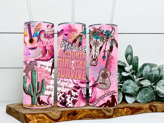 Custom Nashville Bachelorette Party Tumbler, Pink Cowgirl, Nash Bash, Southern Western, Bridesmaid Best Friend Bridal Party Girl's Trip T254