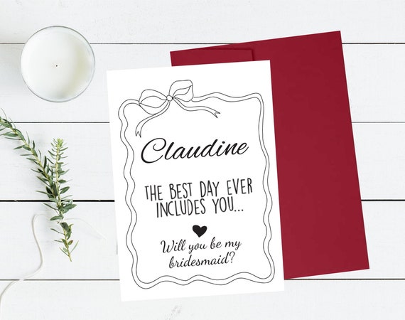 The Best Day Ever Includes You, Bridesmaid Proposal Card with Envelope, Will You Be My Maid of Honor, Funny Wedding Ask Card P236