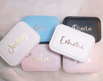 Personalized Travel Jewelry Case: Bridesmaid Proposal Gift J001