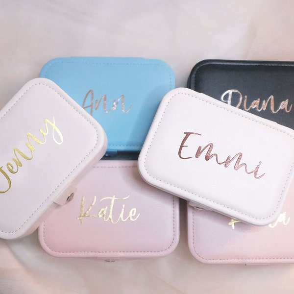 Personalized Travel Jewelry Case: Bridesmaid Proposal Gift J001