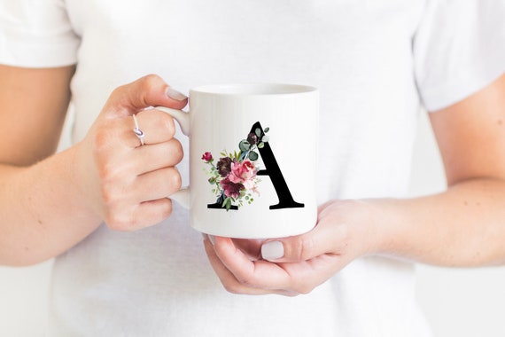 Personalized Name & Text Coffee Mug, Rose Bridesmaid Gift, Bridal Party, Maid of honor, Mother of the Bride, Wedding Party Cup G453