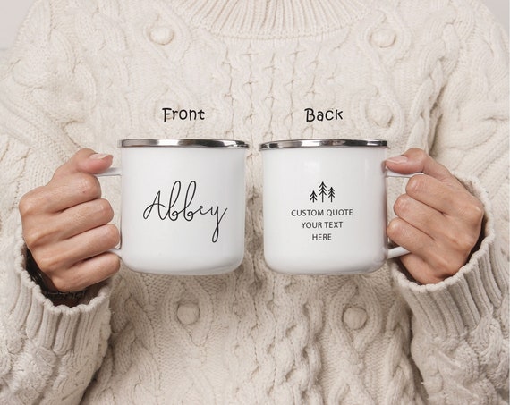 Personalized Camping Mug Cup, Your Custom Text Here, Wedding Favor, Bride tribe, Custom Quote Mug, Bridesmaid Proposal, Gift Box Idea H067