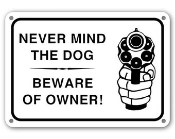 Sign Never Mind The Dog Cast Iron Wall White Garden Door Plaque Fun Novelty Gift Sign Never Mind The Dog Cast Iron Wall White Garden Door Plaque Fun Novelty Gift