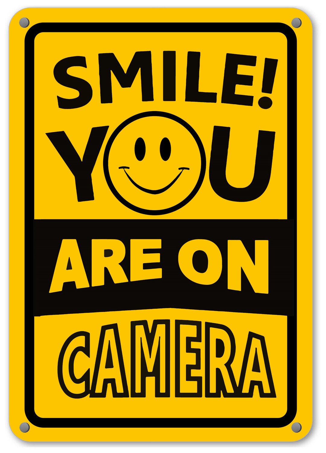 Smile Youre on Camera New Style Sign Yellow Plastic 7x 11 Rust Free ...