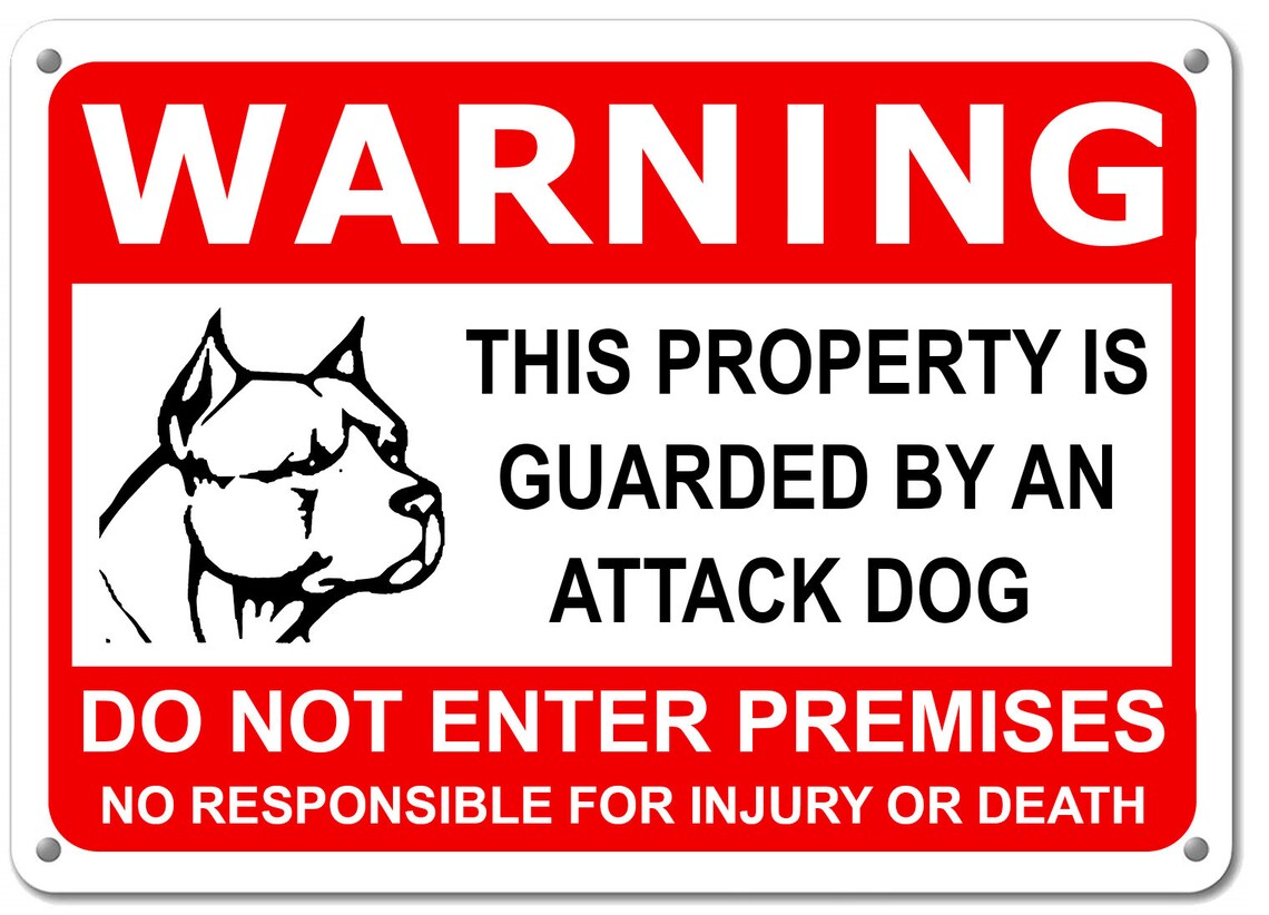 Guard Dog on Duty HORIZONTAL Sign Beware of Dog Sign Dogs Will Etsy