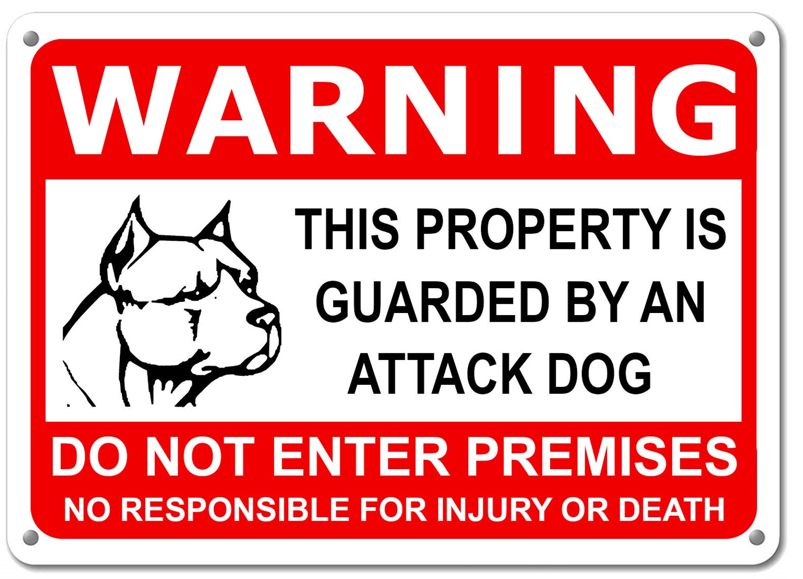 Guard Dog on Duty HORIZONTAL Sign Beware of Dog Sign Dogs Will Etsy