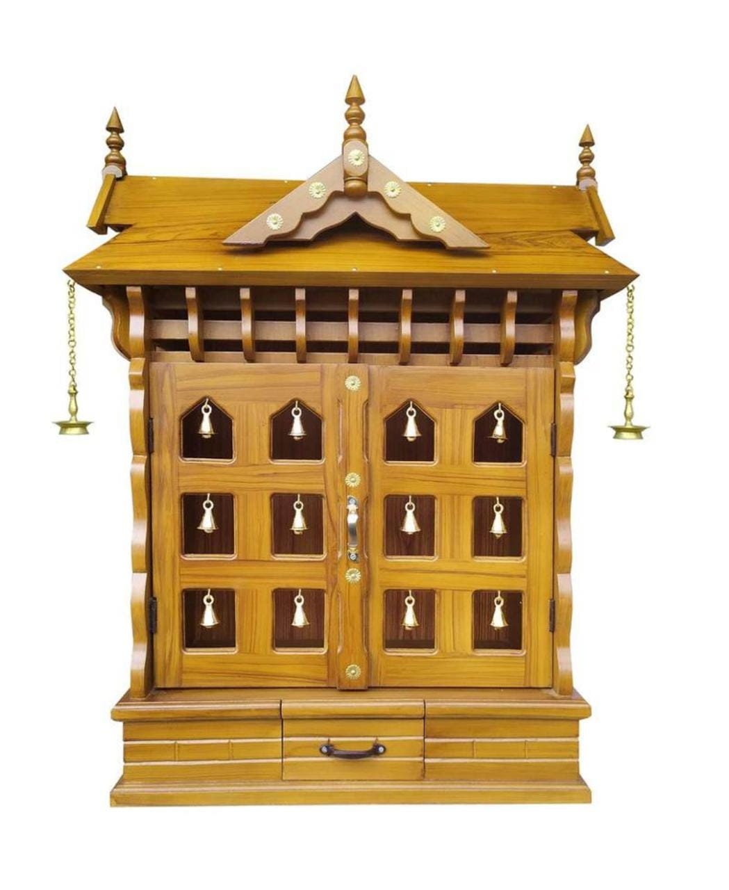 Kerala Style Pooja Mandir in Natural Wood Polish in Shesham Etsy