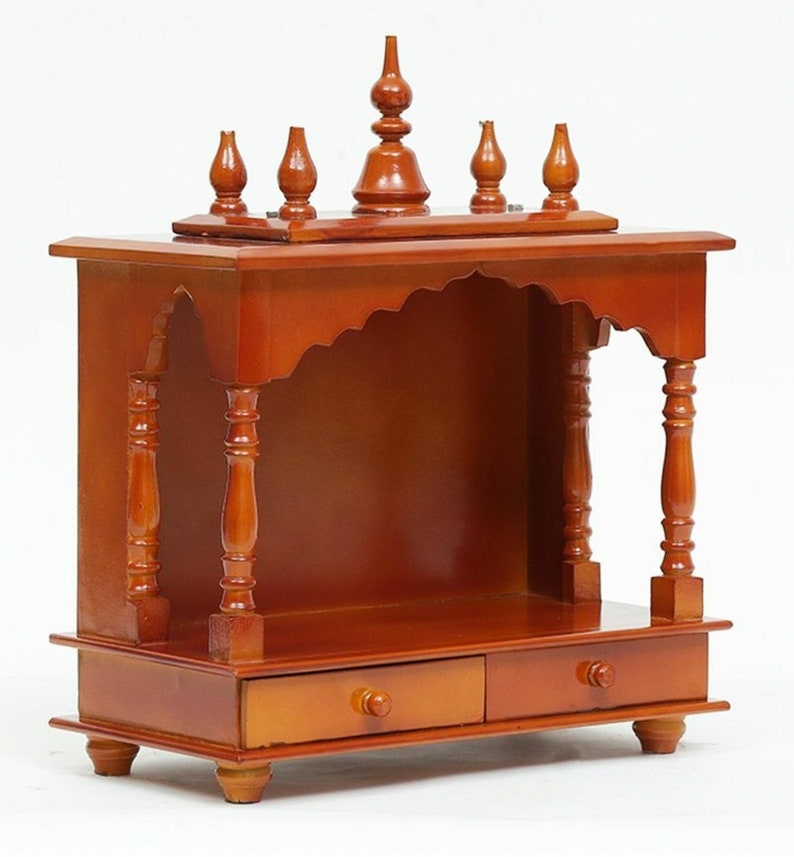 Pooja Mandir in Honey Color Finish shesham Wood / Rosewood Etsy UK