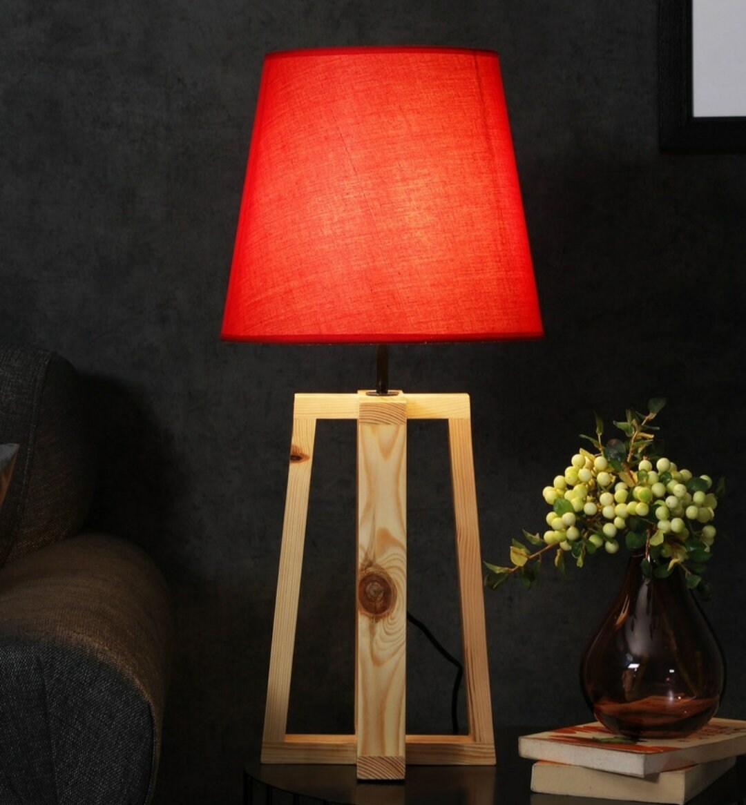 Red table cheap lamp base