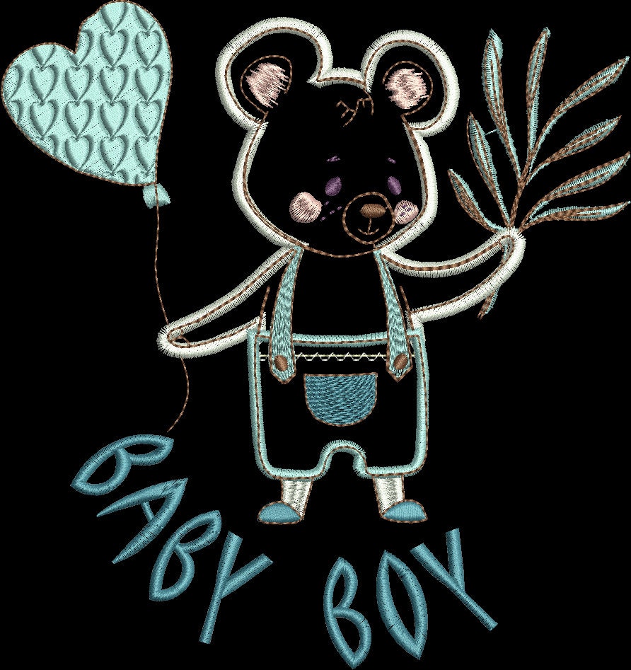 Machine Embroidery Designs Baby Boy and Baby Girl Applique Etsy UK