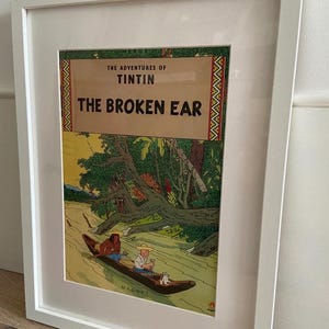 Tintin &#39;The Broken Ear&#39; Framed Print: Vintage Comic Wall Art Decor