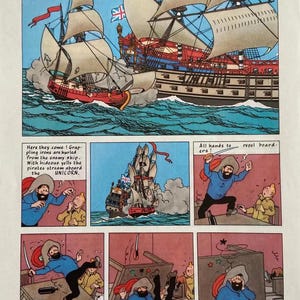 Choice of of Tintin poster / art print framed or unframed, from Adventures of Tintin series. Perfect gift for kids' room or comic fan.