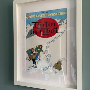 Vintage Tintin in Tibet Framed Wall Art: Comic Book Decor