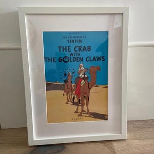 Tintin &#39;Crab with Golden Claws&#39; Framed Print: Vintage Comic Wall Art Decor