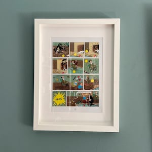 Framed Vintage Tintin Print: The Seven Crystal Balls Comic, Wall Art