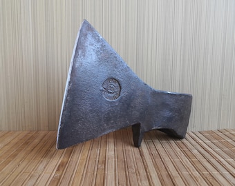 Ax head 1958 ZIK (ZIK) Vintage forged Iron Ax.  Carpenter Old Hatchet made in USSR. Woodworking Tool. Bearded Ax. Vintage sturdy Soviet ax