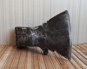 Vintage, small, Soviet, forged iron hatchet 50-60s. Woodworking tool. Bearded hatchet. Camping hatchet. A small, portable hatchet. Ax head