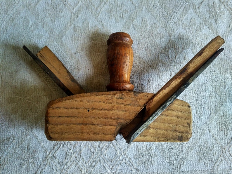 Two vintage wooden carpenter hand tools.Wood Planer.Hand Etsy