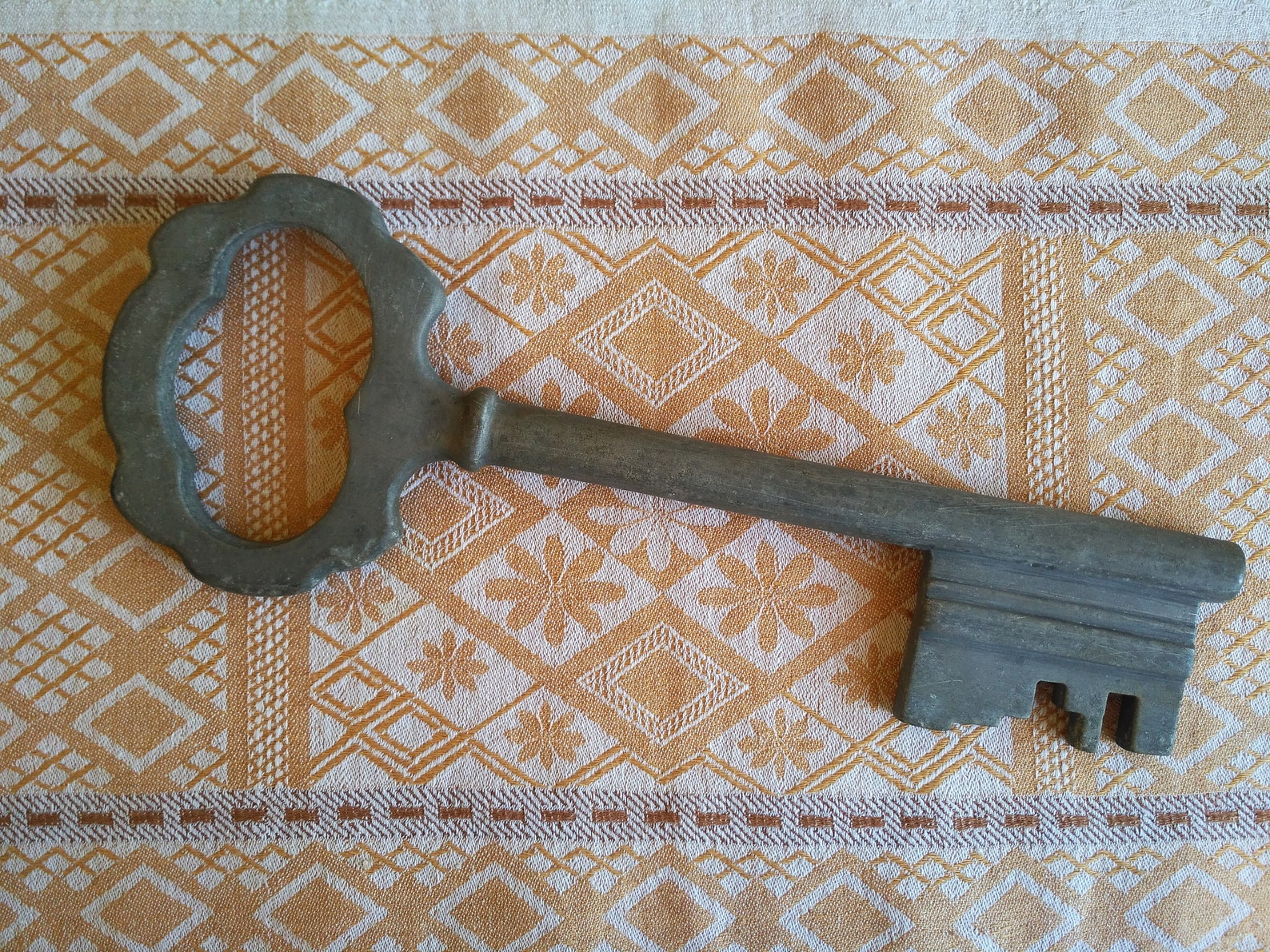 Vintage large metal key. Door decorative key. Made in USSR. Etsy
