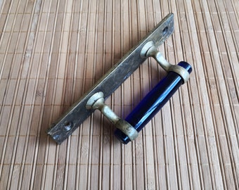 Old door handle. Retro decor. Vintage Soviet door handle 20s. Bronze door handle. Antique bronze. Old door handle 20s. Brass door handle.