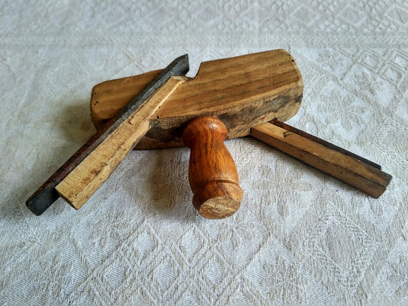 Two vintage wooden carpenter hand tools.Wood Planer.Hand Etsy