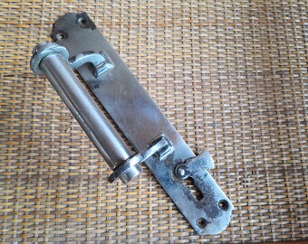 Vintage doorknob. Steel doorknob with keyhole. Door handle 60-70s. Old door handle. Antique door handle. Old steel rusty Soviet doorknob 60s