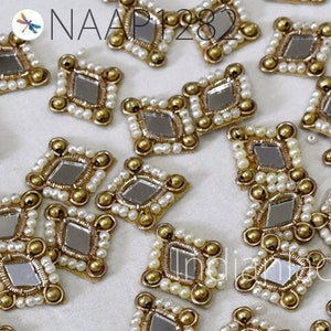 75 Indian Applique Patches Sewing Handmade Patch Zardozi Bridal Handcrafted Bridal Embellish Headband DIY Crafting Home Decor Cushion Covers