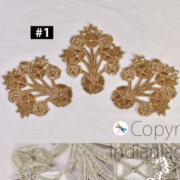 1 paio di abiti fatti a mano indiani toppe dorate appliques decorative natalizie cucito artigianato decorazioni perline abbellimenti cuscino