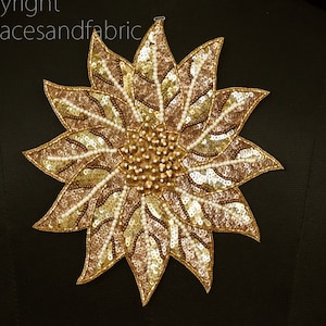 4 pc Handmade Gold Mandala Wholesale Patches Appliques Dresses Thread Embroidery Indian Applique Decorative Sew on Craft costume Accessories