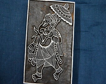 Lord Ganesh Wooden Stamp Hand Carved Indian Wood Block Textile Stamps Fabric Stamp Indian decorative Printing Block Crafting stamps for kids