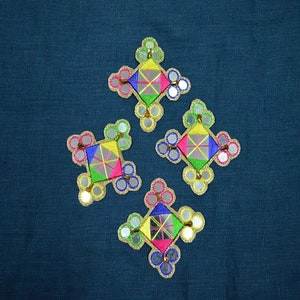 20 pezzi toppe a specchio reale ricamo decorativo applique toppa in denim toppa da cucire toppa floreale ricamo appliques artigianali