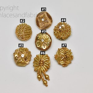12 pezzi bottoni decorativi ricamo bottoni in perline tessuto copertura in tessuto artigianale indiano zardozi ricamato paillettes abbellimento cucito