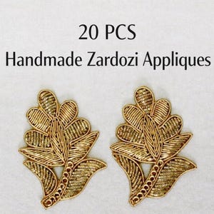 20 złotych aplikacji Zardozi: indyjskie naszywki (6,5 cm), materiały do majsterkowania