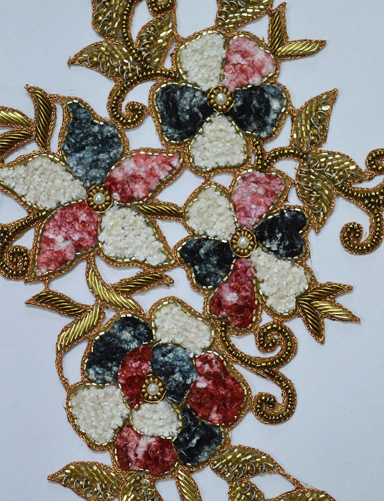 Beaded Patches Handmade Patches Appliques Decorative Floral | Etsy