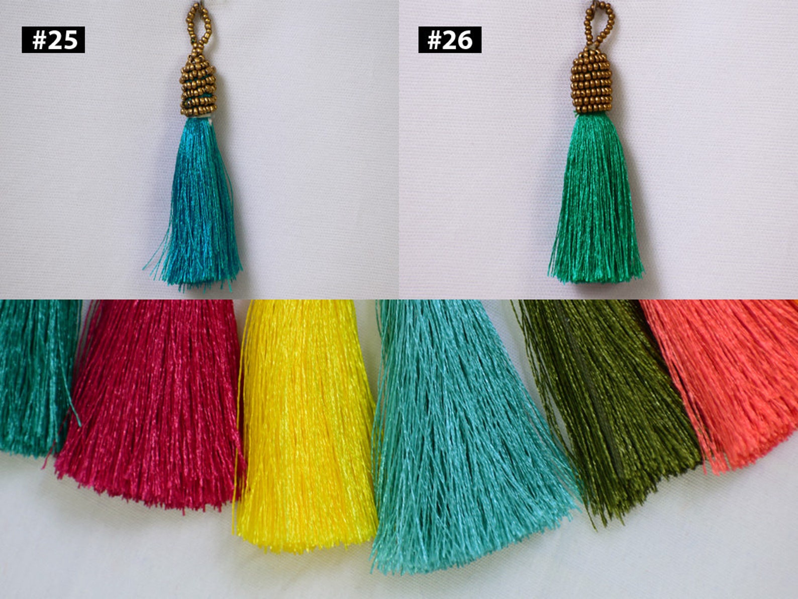 8 Beaded Tassels Jewelry Making Decorative Handmade DIY Etsy