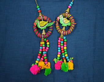 10 Pairs: Tribal Pom-Pom Tassels - Boho Banjara Accessory