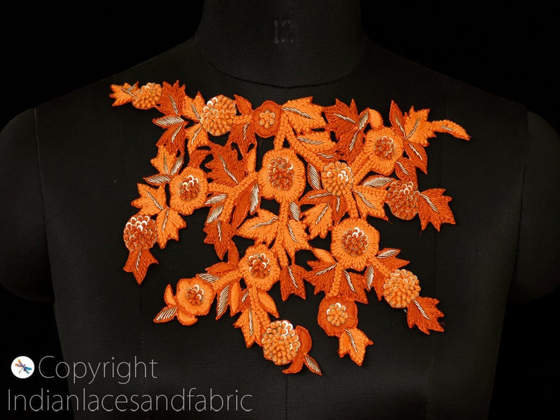 Decorative Applique Patches Handmade Embroidered Floral Thread Etsy