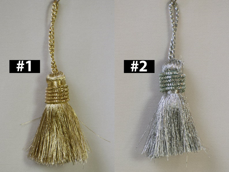 8 Pieces Metallic Tassels Jewelry Making Decorative Handmade DIY Crafting Tassels Christmas Home Decor Charms Gypsy Boho Latkan Keychains
