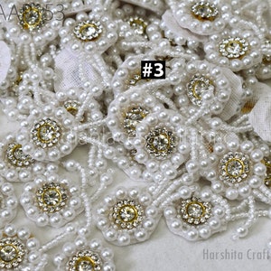50 Appliques Patches Rhinestone Handmade Embroidered Indian Sewing Thread Dresses Handcrafted Beaded Patches Appliques Crafting Supply