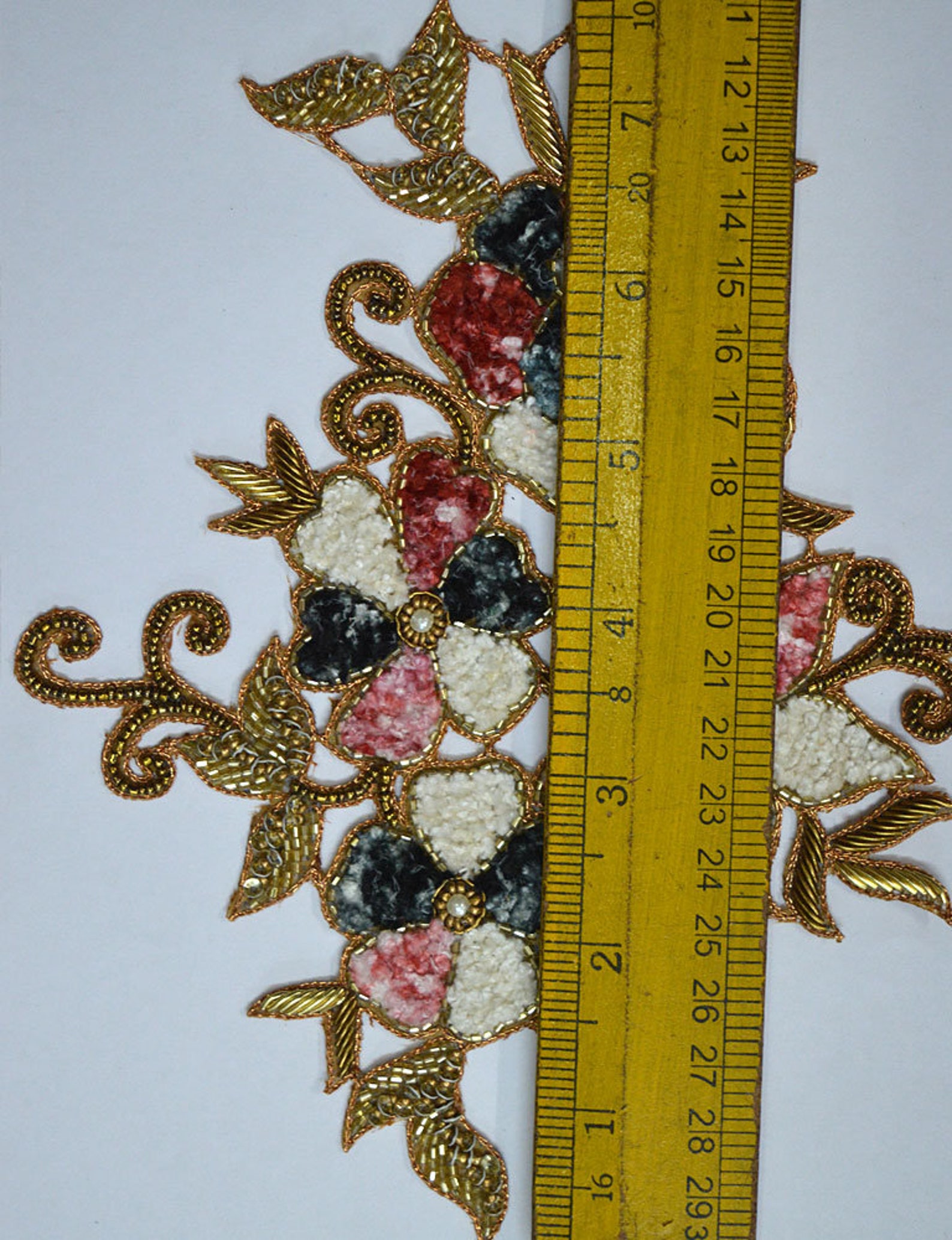 Beaded Patches Handmade Patches Appliques Decorative Floral | Etsy