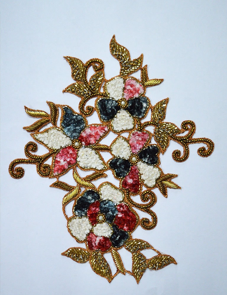 Beaded Patches Handmade Patches Appliques Decorative Floral | Etsy