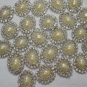 50 Silver Beaded Appliques: Sew-On Patches, Handcrafted Embellishments
