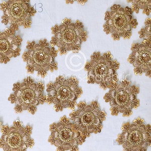 6 pezzi appliques indiani Zardozi toppe decorative natalizie da cucire abiti da sposa fatti a mano appliques fai da te forniture per la casa