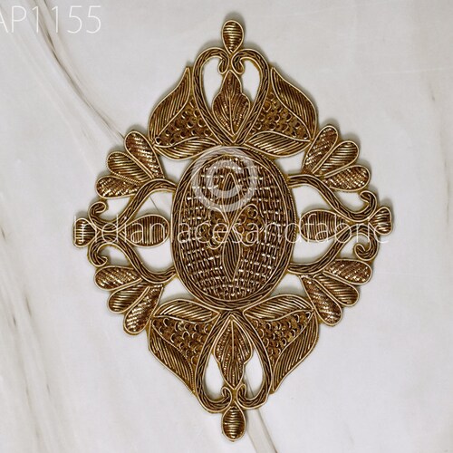 Decorative Floral Gold Applique Embroidered Indian Sewing Etsy